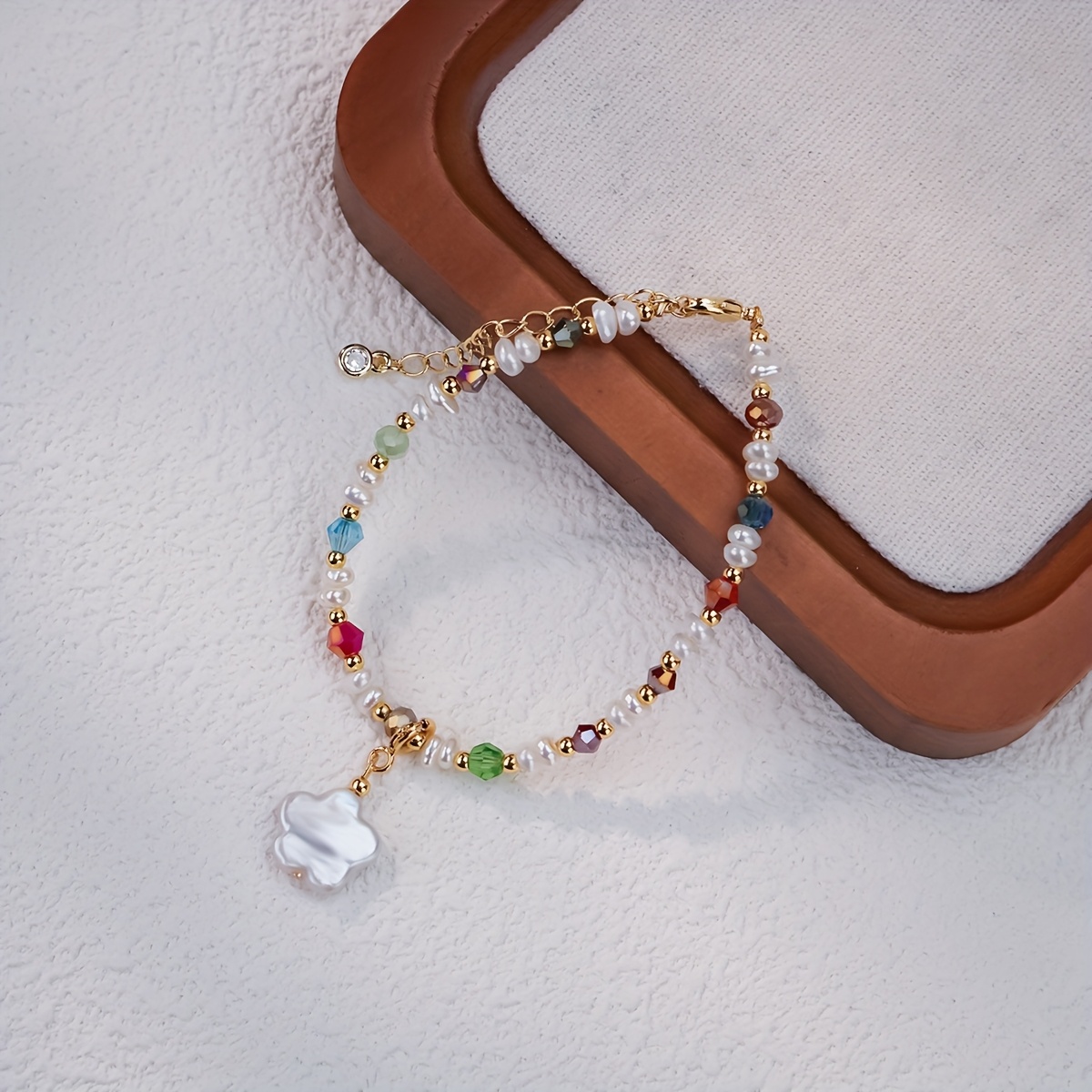 Women's Baroque Freshwater Pearls Bracelet with Zirconia Beads